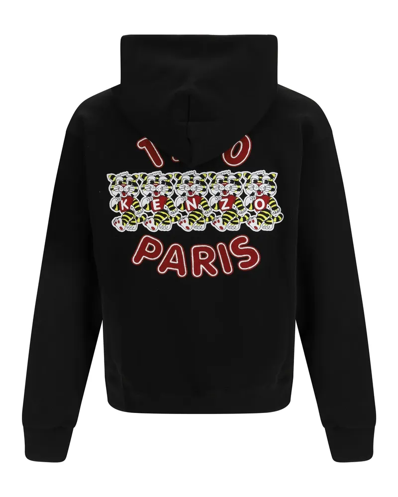 Kenzo Men's Cotton Hoodei  Wild Tiger Black Sweatshirts Sweater Black
