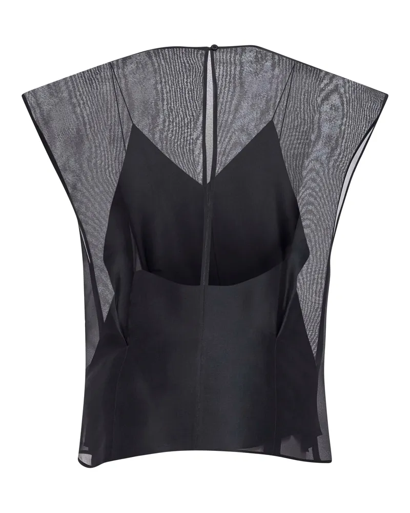 KHAITE Women's Silk Organza Mer Top Black Tops Black