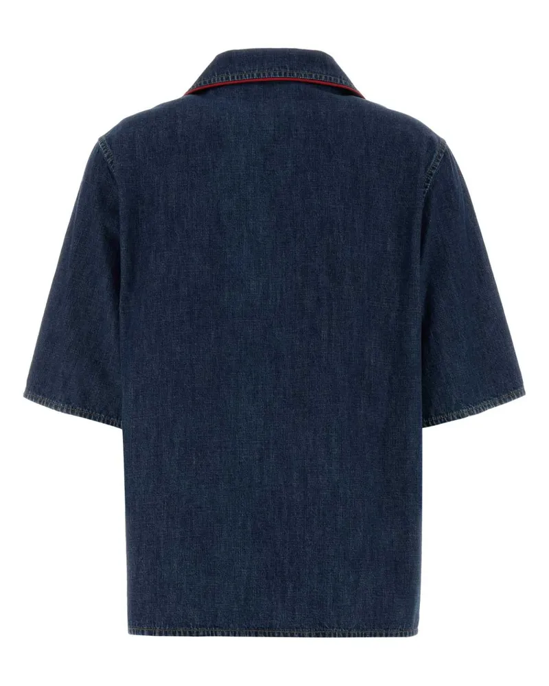 Valentino Garavani Women's Denim Blouse Denimscuro Exterior: Cotton Camicie Shirt Navy
