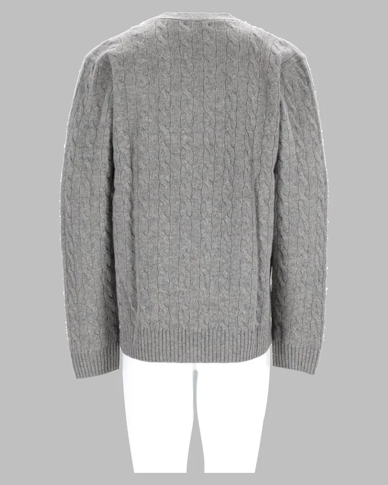 Ralph Lauren Cable-Knit Wool Cashmere Cardigan — Grey Grey
