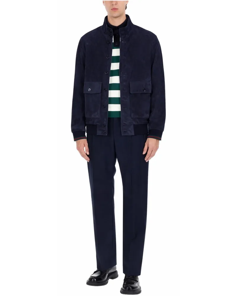 Gucci Suede Lamb Leather Jacket — Blue Blue