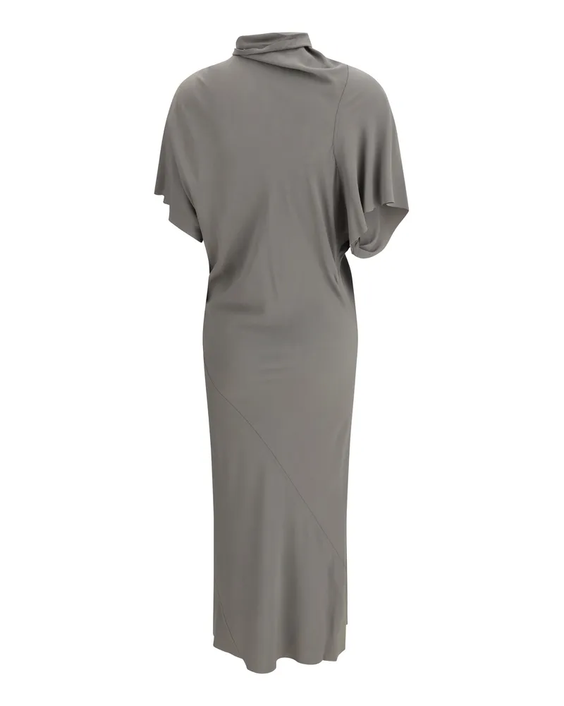 Rick Owens Women's Asymmetric Midi Dress Euca Acetate; Silk Gray
