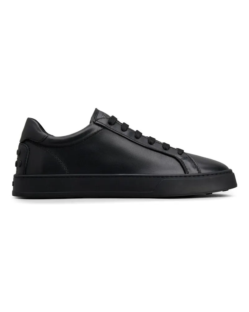 TOD'S Calfskin Leather Sneakers — Black Black