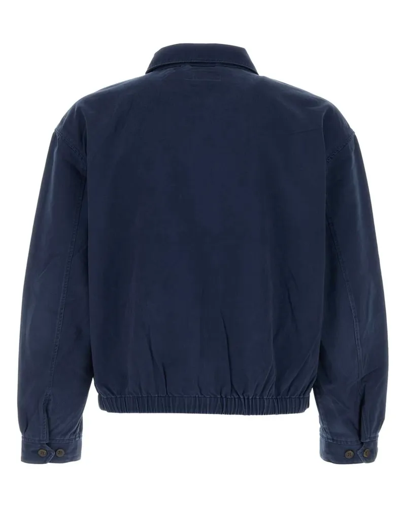Ralph Lauren Men Navy Blue Twill Bomber Jacket Newportnavy Exterior: Cotton Giubbini Newportnavy