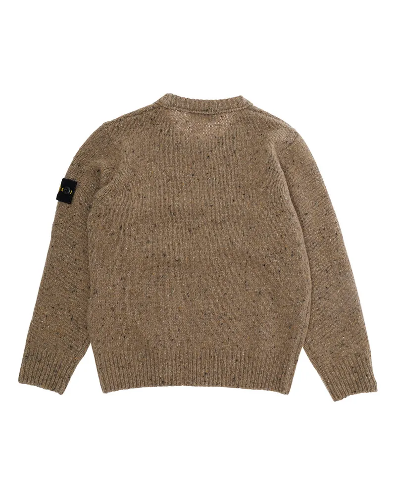 Stone Island Boys' Crewneck Wool Sweater Beige Tops Top Beige