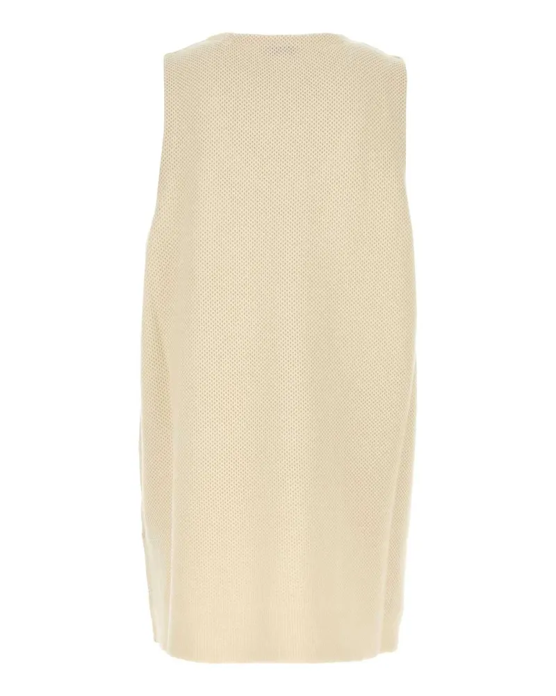 Fear of God Men's Cream Mesh Tank Top Exterior: Cotton Virgin Wool Maglie Sweater Beige