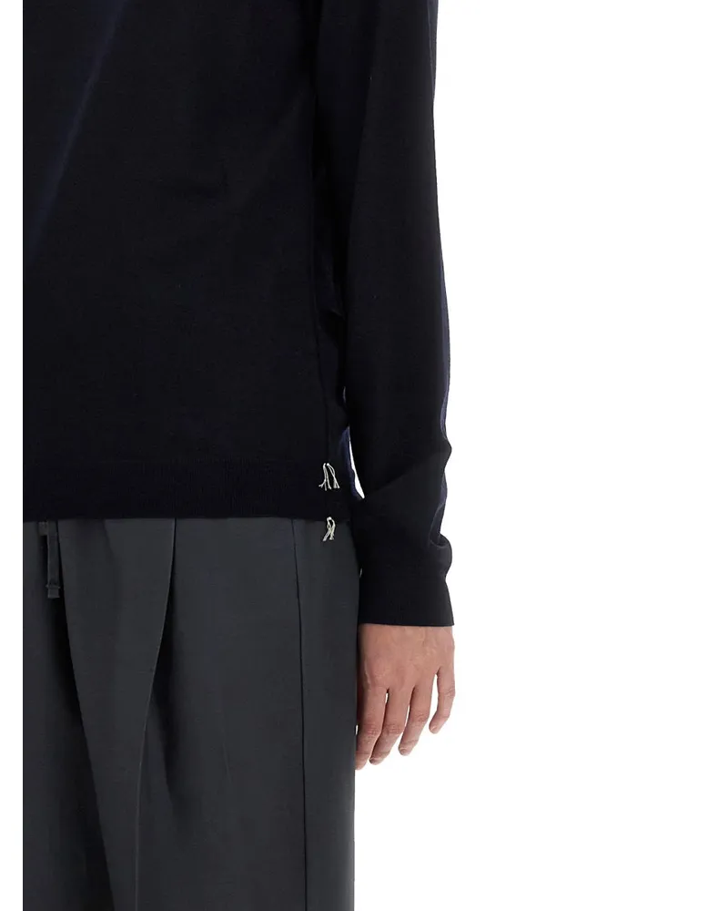 Maison Margiela Wool Polo Sweater — Blue Blue