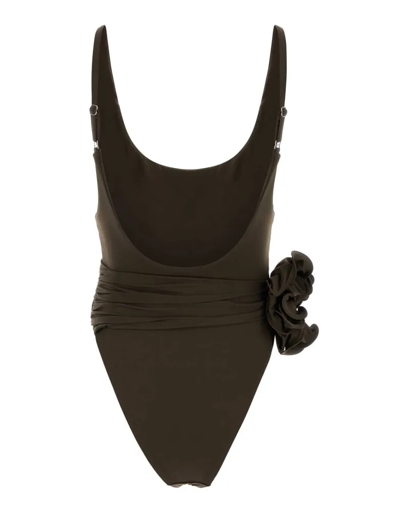 Magda Butrym Women's Brown Stretch Nylon Swimsuit Maglie Sweater Brown
