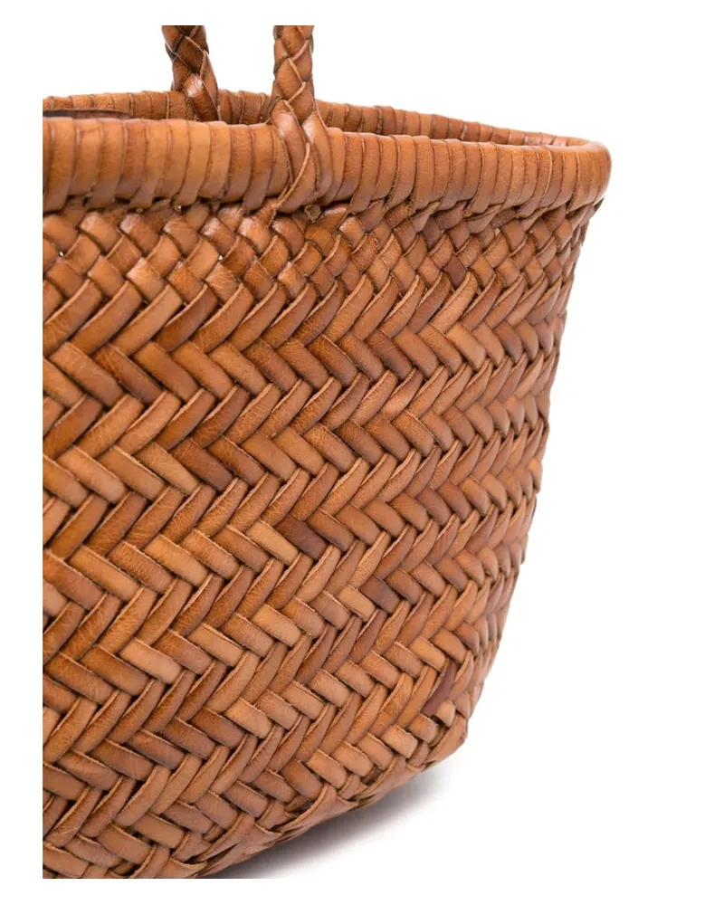 Dragon Diffusion Interwoven Leather Tote Bag — Brown Brown