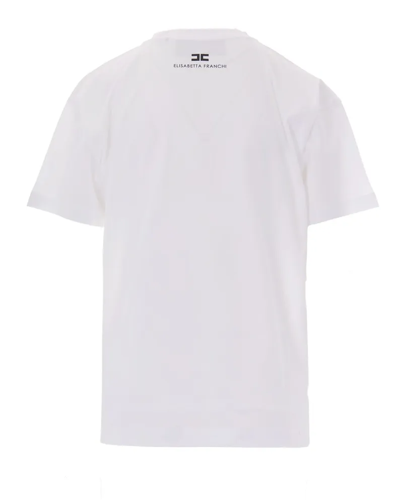 Elisabetta Franchi Women's Short-Sleeve T-Shirt Chalk Cotton T-Shirts & Jerseys White