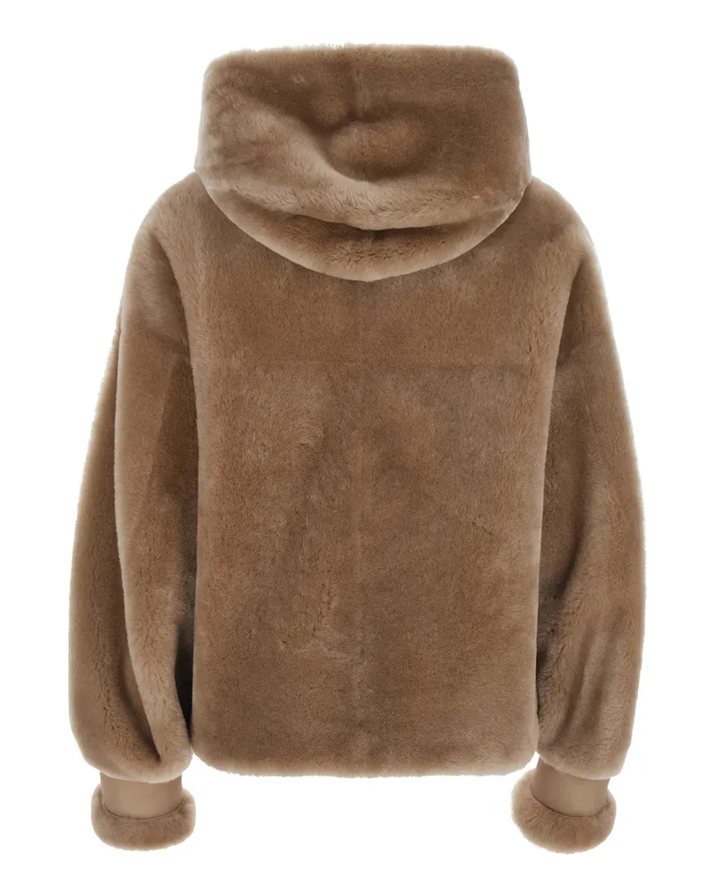 BLANCHA Women's Jacket Beige Shearling Coat Beige