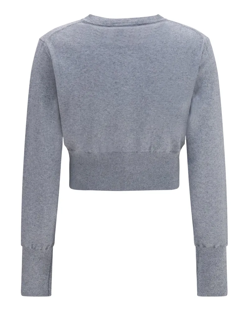 Vivienne Westwood Women's Bea Crop Cardigan Dark Grey Melange Cotton; Kashmir-Capra Hircus Kashmir/capra Sweater Gray
