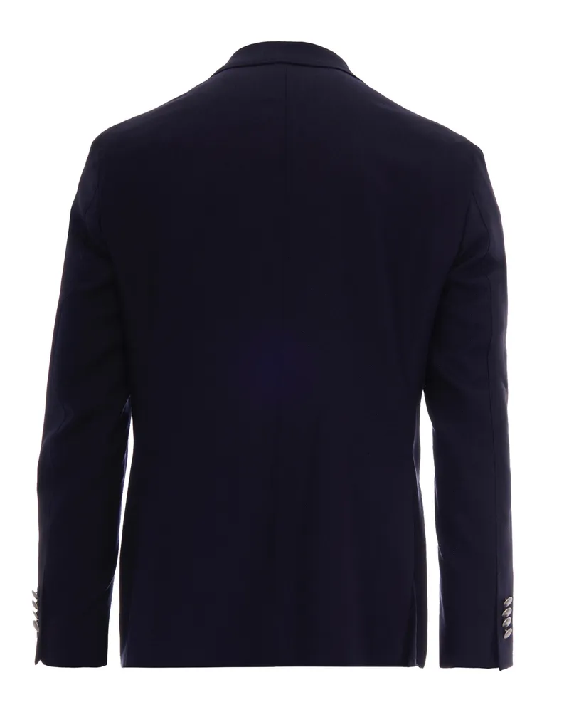 Luigi Bianchi Mantova Men's Unlined Blazer Blue Virgin Wool Jacket 