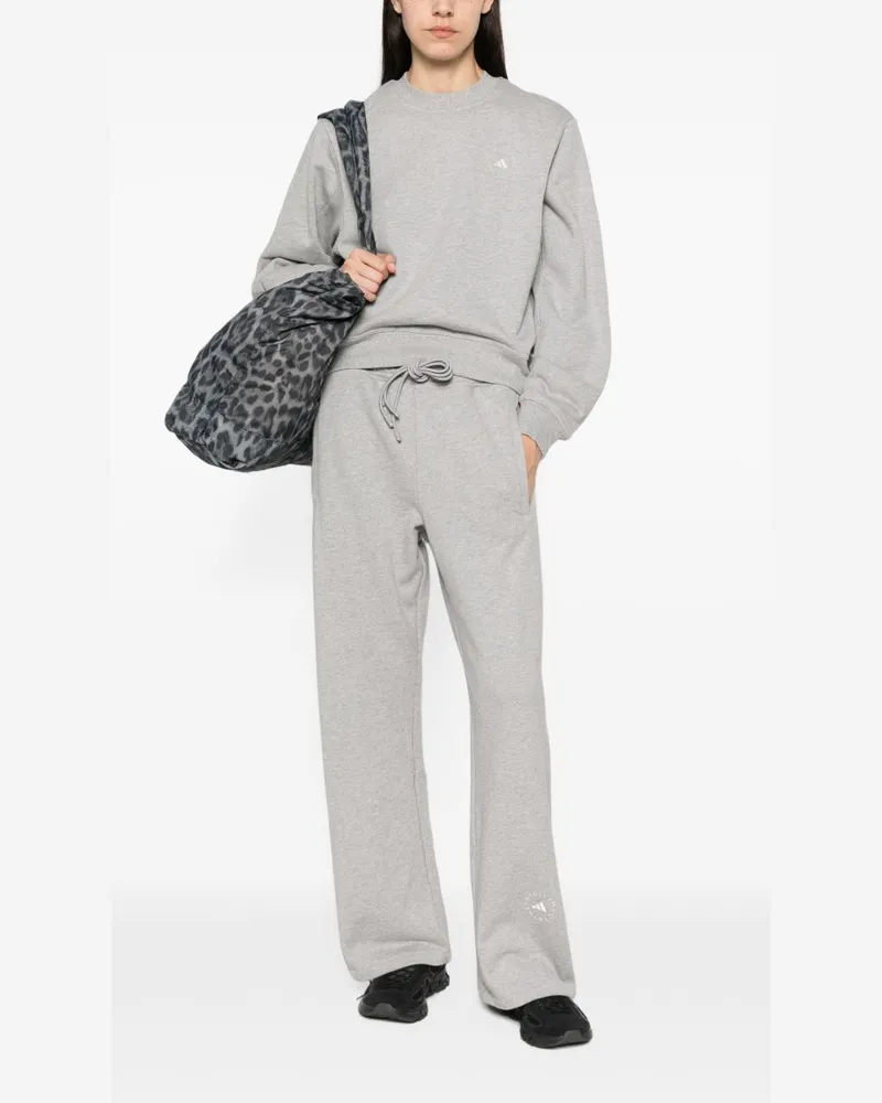 adidas Logo-Embroidered Jersey Sweatshirt — Grey Grey