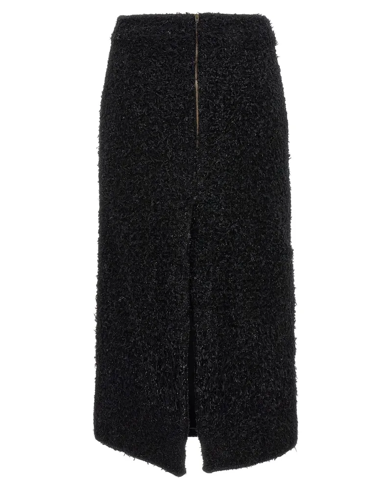 Balenciaga Tweed Midi Skirt — Black Black