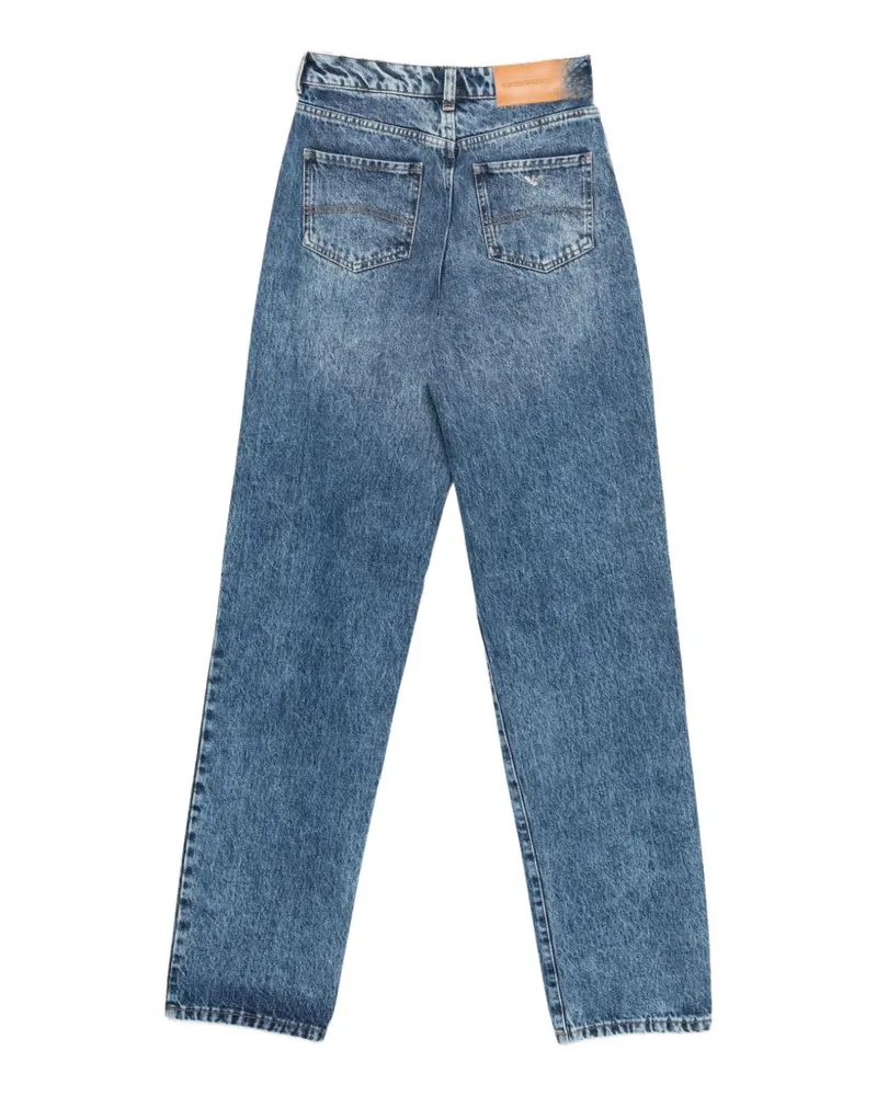 Emporio Armani Light Blue Acid-Wash Straight-Leg Jeans — Light Blue Light