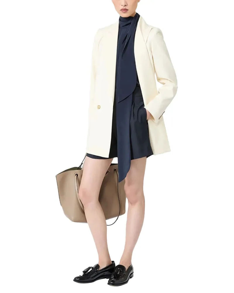 Max Mara Tailored Wool Bermuda Shorts — Blue Blue