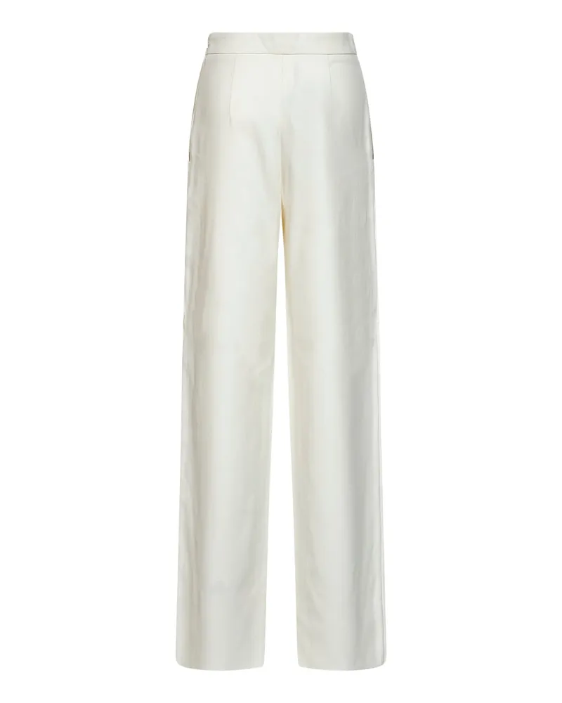 Max Mara Women's Palazzo Trousers Mstbetulla Ivory Cotton White