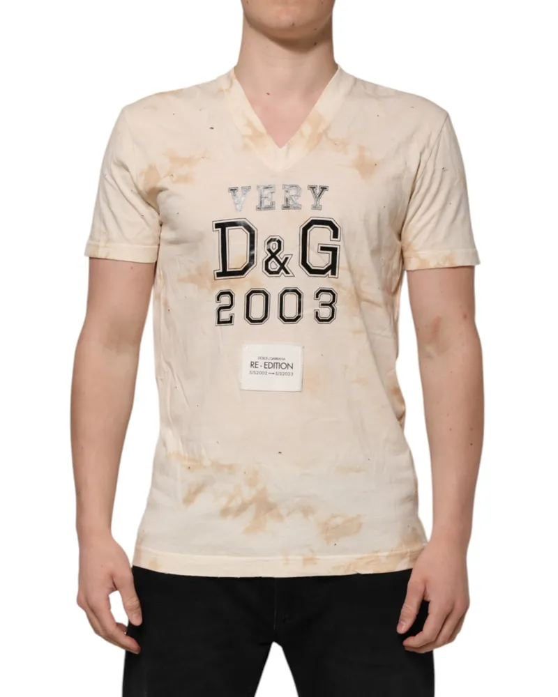 Dolce & Gabbana Logo-Print T-Shirt — Beige Beige