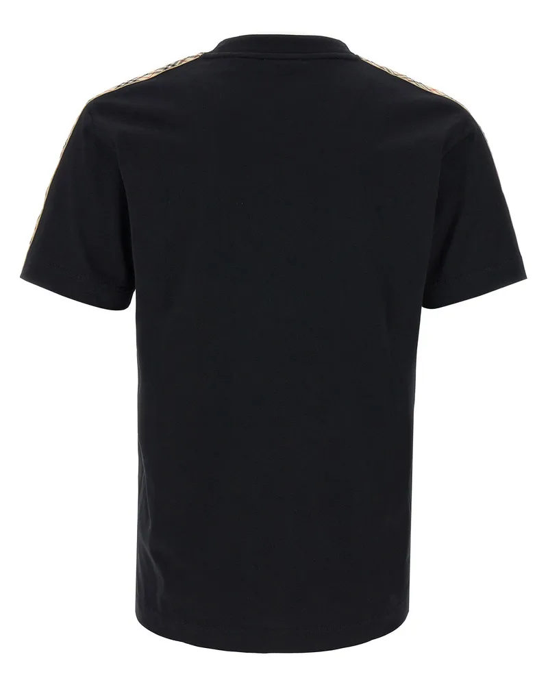 Burberry Check Tape T-Shirt — Black Black