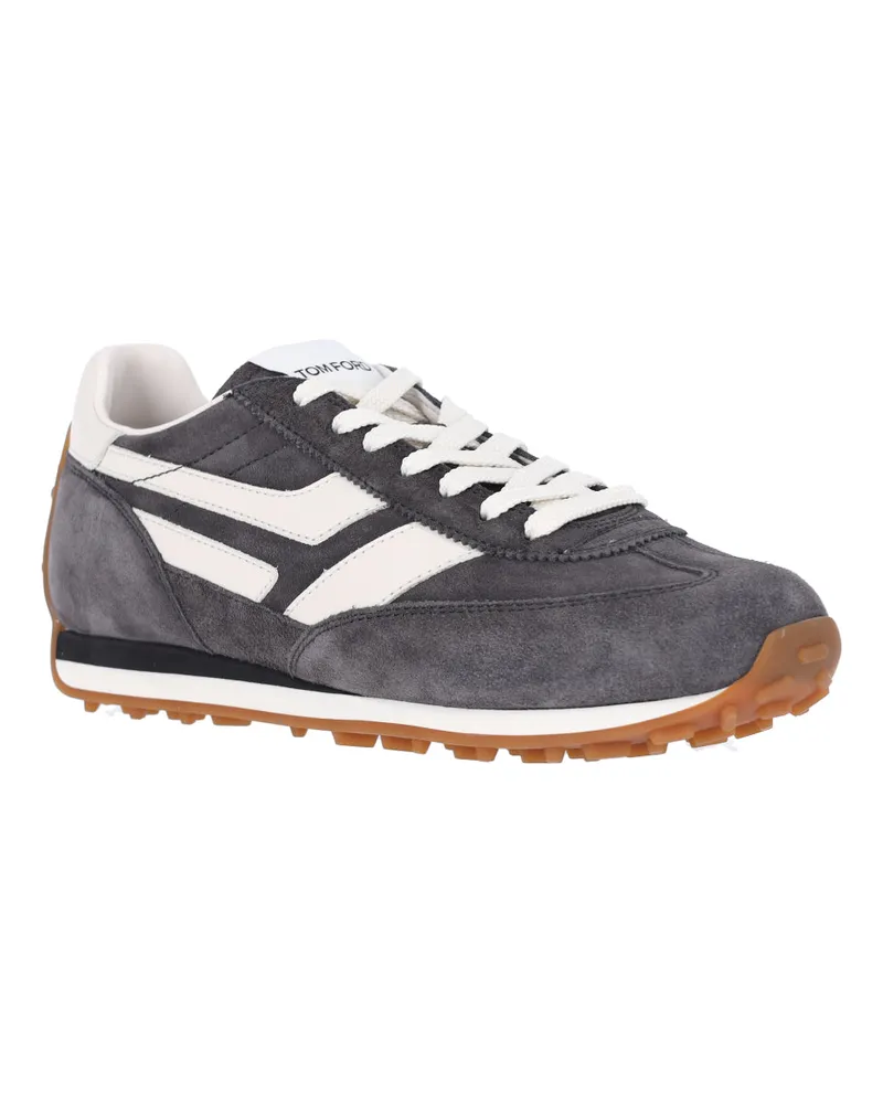 Tom Ford Men's Sneakers Grey Upper: Calf Leather Gray
