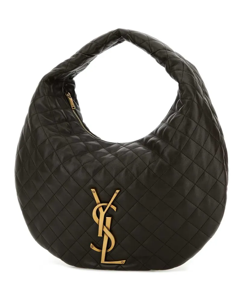 Saint Laurent Women's Mud Nappa Leather Icare Shoulder Bag Lightmusk Borse A Mano Black