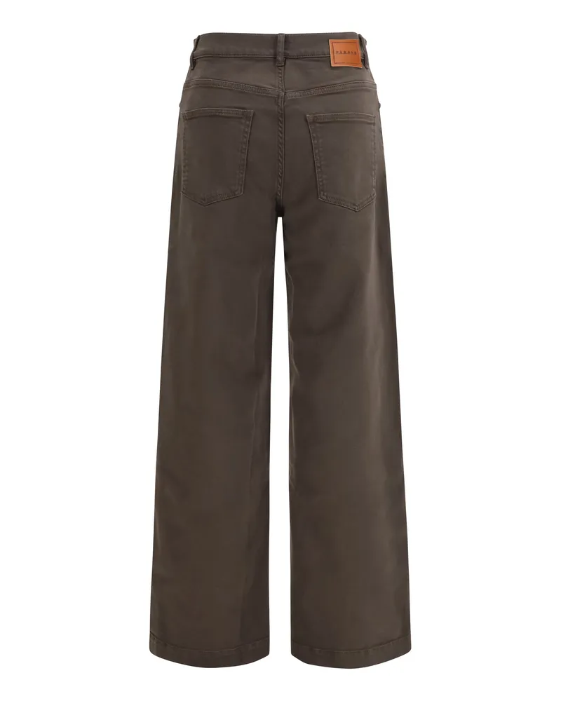 P.A.R.O.S.H. Women Drill Pants Testa Di Moro Cotton; Elastane Trousers Brown