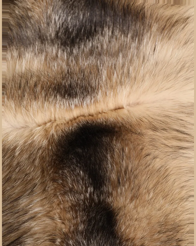 Dolce & Gabbana Women's Brown Frost Fox Fur Neck Warmer Winter Scarf Brown