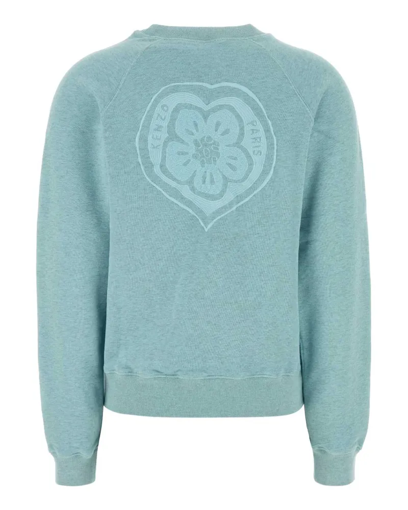 Kenzo Women's Melange Light-Blue Cotton Sweatshirt Glacier Exterior: Maglieria Blue