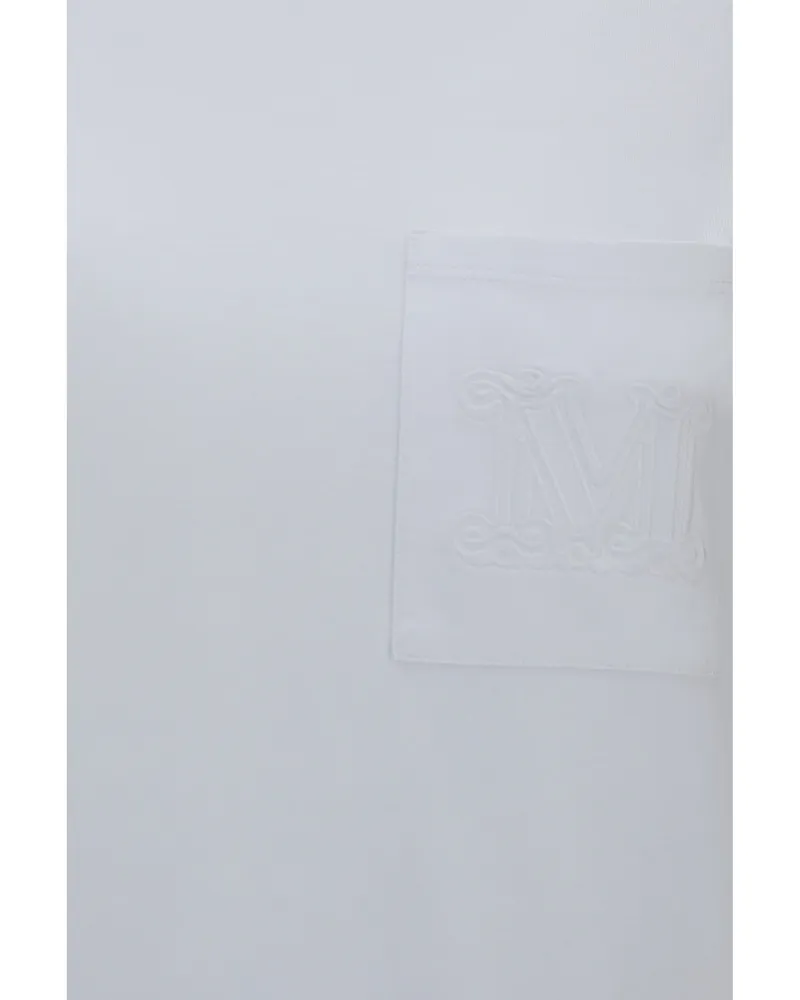 Max Mara Women T-Shirt Papaia Optical White Cotton Top White