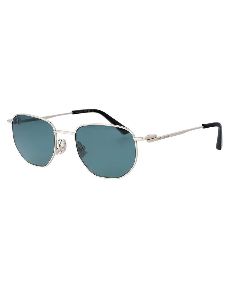 Bottega Veneta Unisex Sunglasses Silver-Silver-Green Metal Silver/silver/green Silver