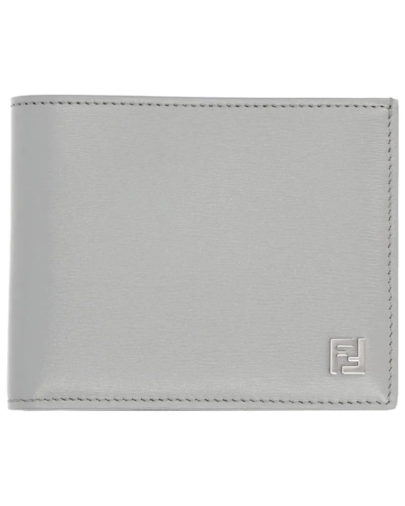 Fendi Squared FF Motif Calf Leather Wallet — Gray Gray