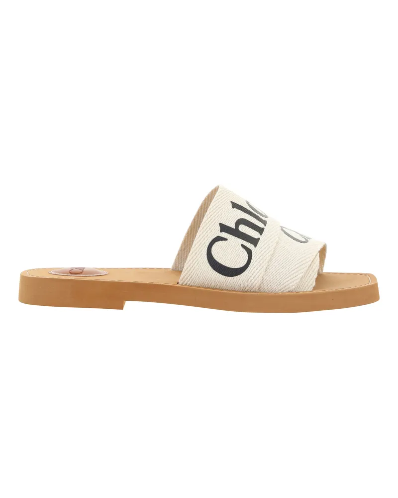 Chloé Women's Woody Sandals White Sole Rubber White