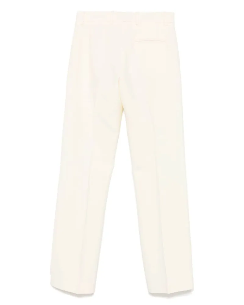 Alberto Biani Virgin Wool Blend Trousers — Cream Cream