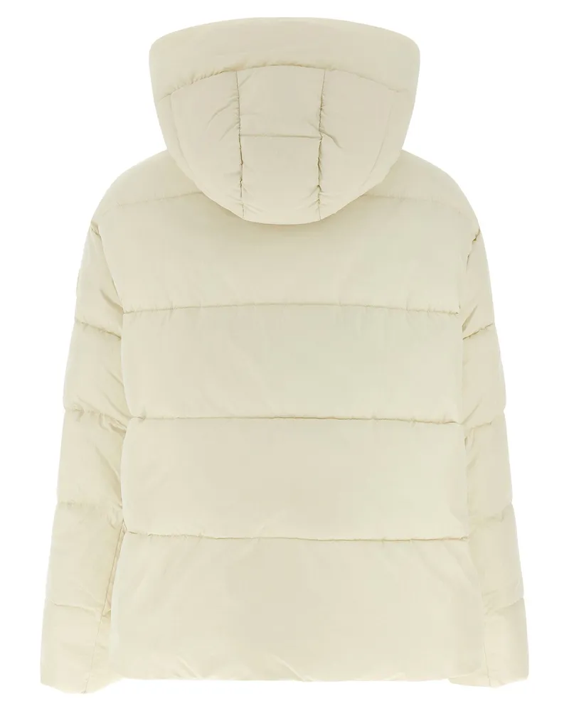 Pinko Quilted Down with Hood Down Jacket — Ivory Ivory