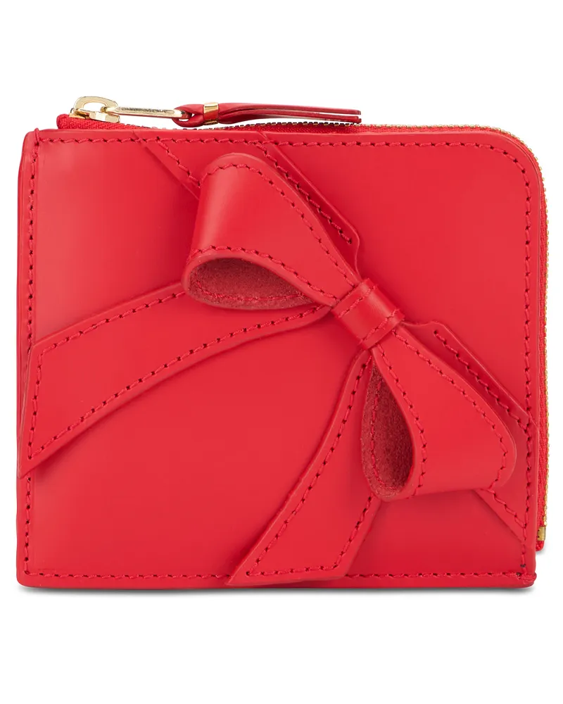 Comme des Garçons Women's Leather Wallet With Bow — Red Cow Hide & Purses Red