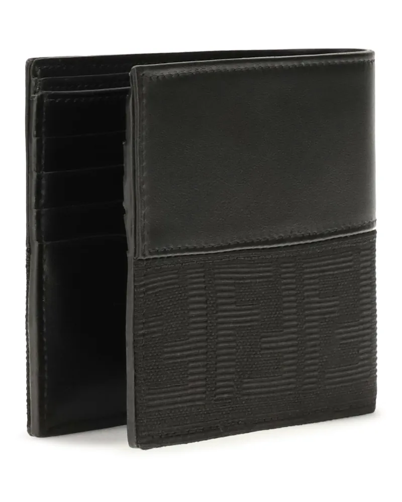 Fendi Men's Ff Jacquard Bifold Wallet Nero Calf Leather Bos Taurus Black