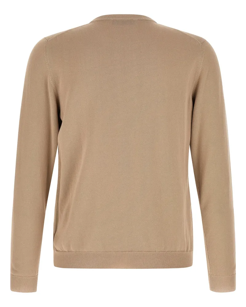 Zanone Cotton Crew-Neck Sweater — Beige Beige