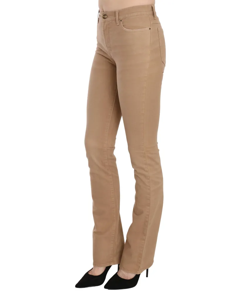 Just Cavalli Women's Cotton Stretch Mid-Waist Skinny Trousers Brown Brown