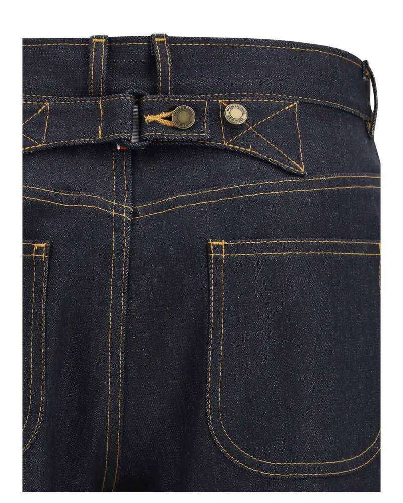 Thom Browne Selvedge 5-Pocket Jeans — Navy Navy