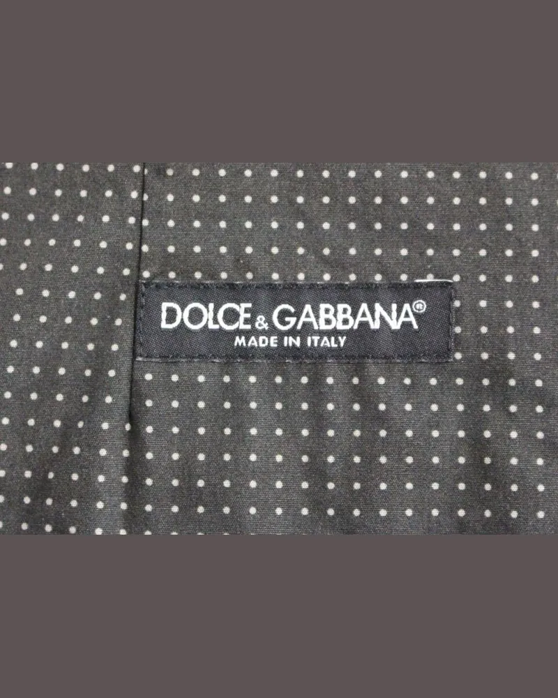 Dolce & Gabbana Men Gray Polka Dot Dress Vest Gilet Weste Cotton Gray