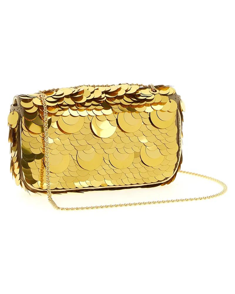 Paco Rabanne Sequin-Embellished Shoulder Bag — Gold Gold