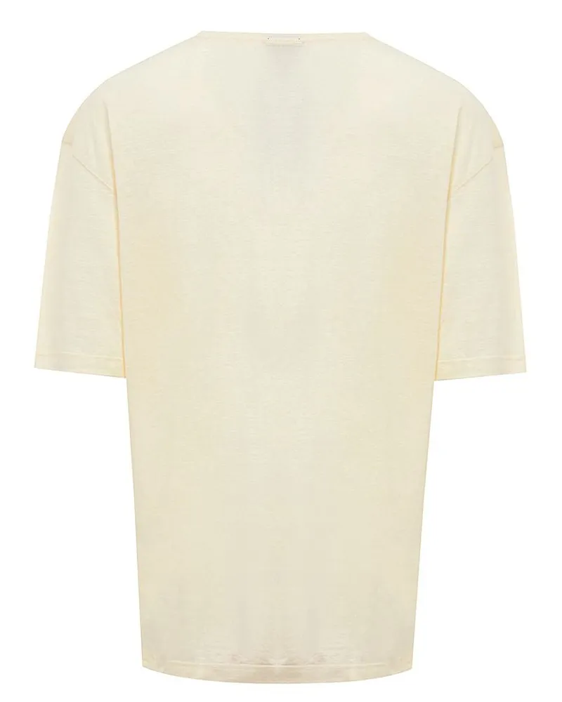 Corneliani Men's Yellow Linen T-Shirt Yellow