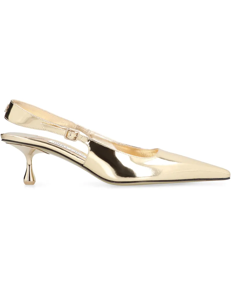 Jimmy Choo Women's Slingback Pumps Amel Gold Cow Hide Gold