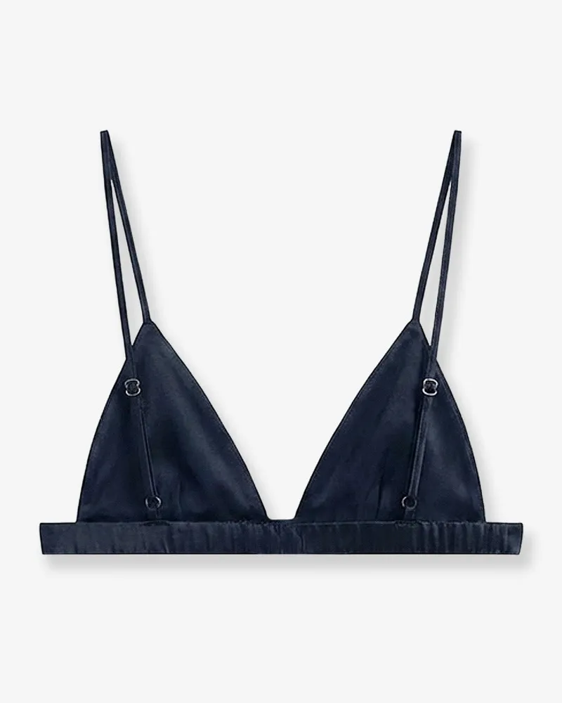 FRANKIE Shop Women's Bralette Nina Satin Blue Viscose T-Shirts & Jerseys Blue