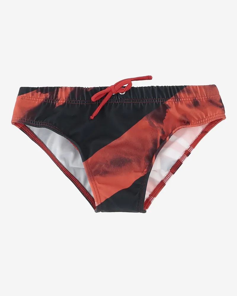 Diesel Boys' Swim Trunks Milondy Stretch Nylon Red Polyester Shorts Red