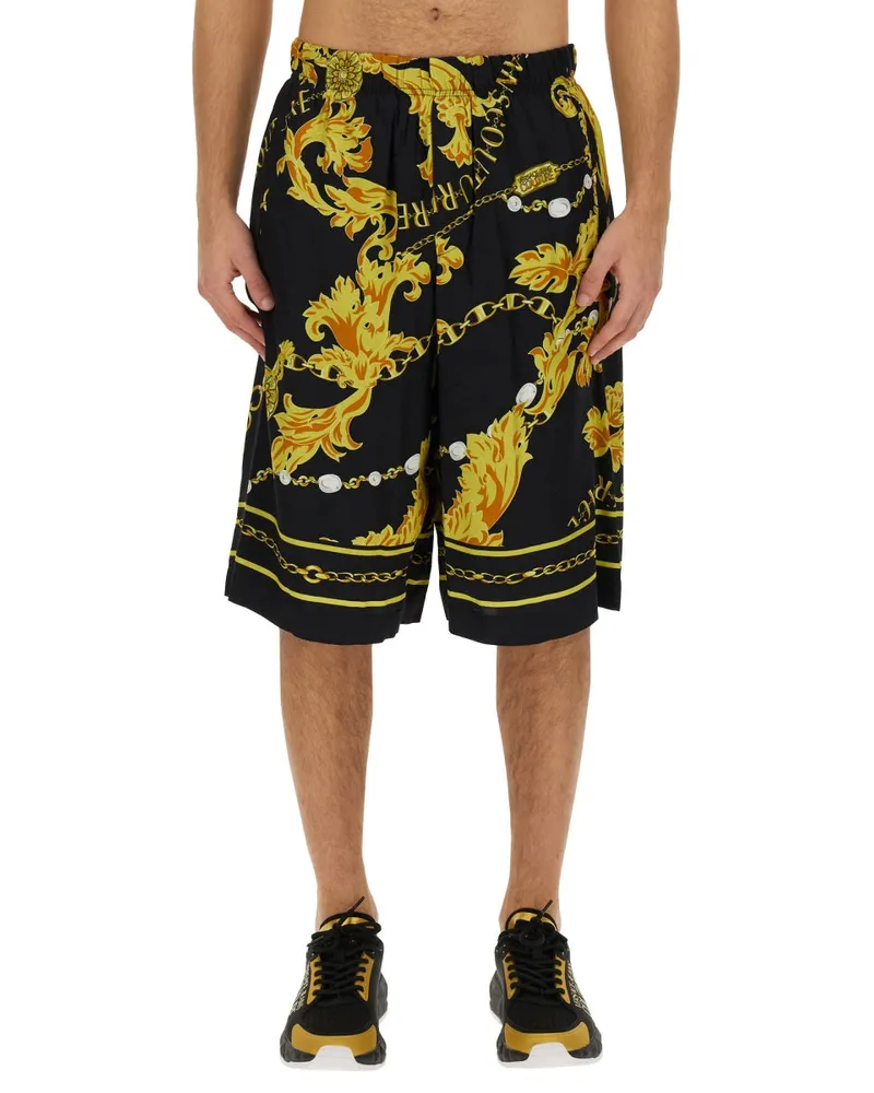 Versace Jeans Viscose Bermuda Shorts — Black Black