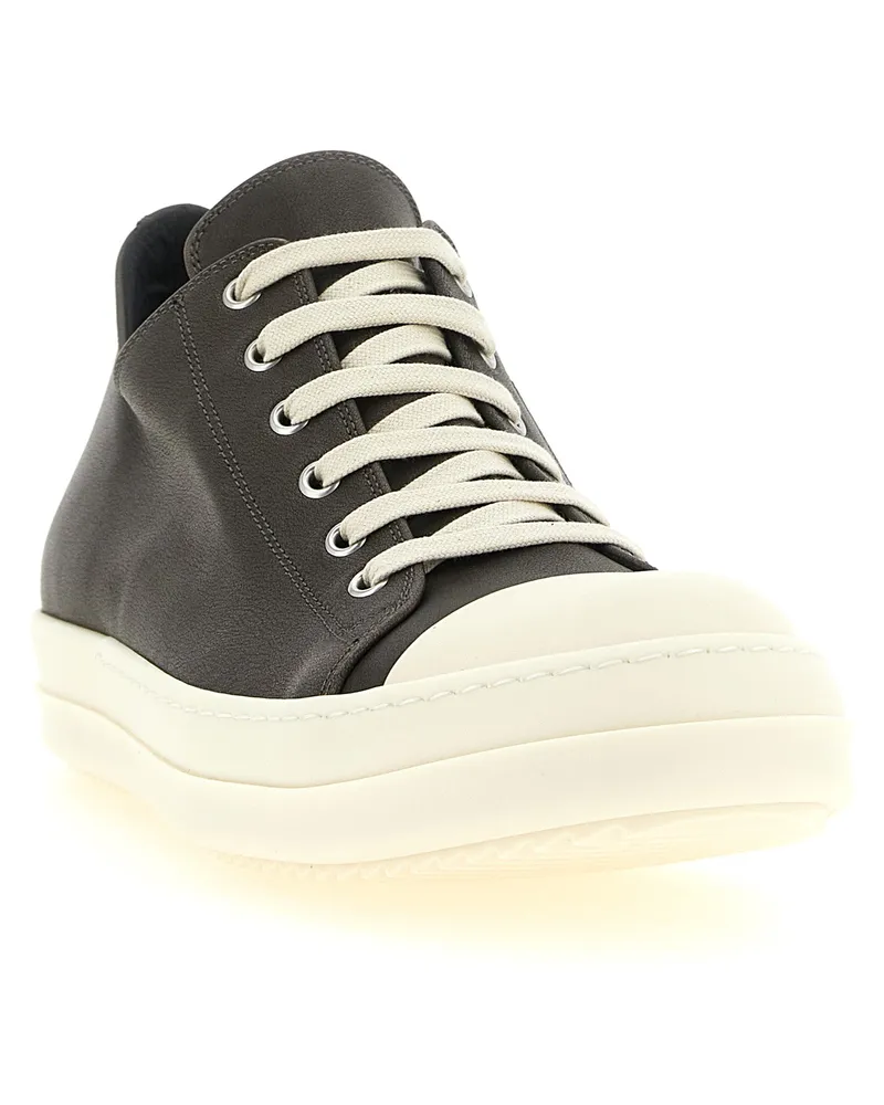 Rick Owens Calfskin Low-Top Sneaker — Black Black