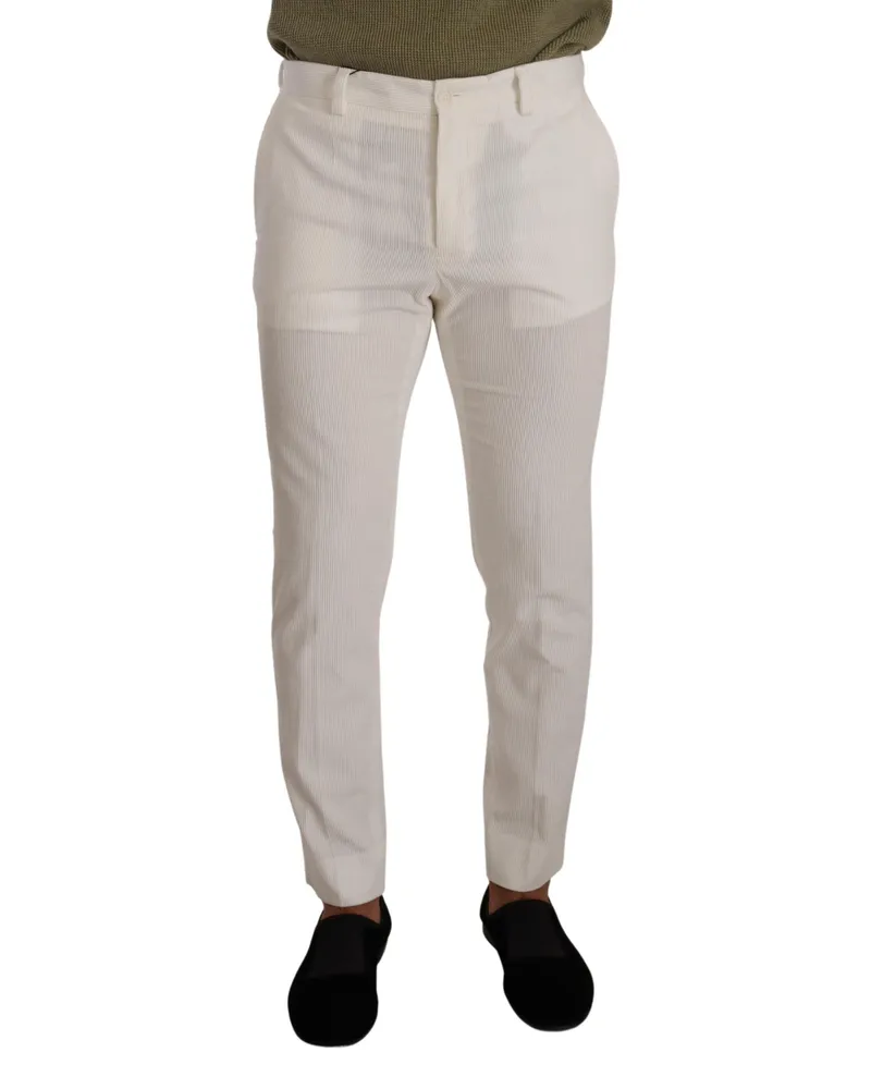Dolce & Gabbana Men's Cotton Corduroy Trousers White White