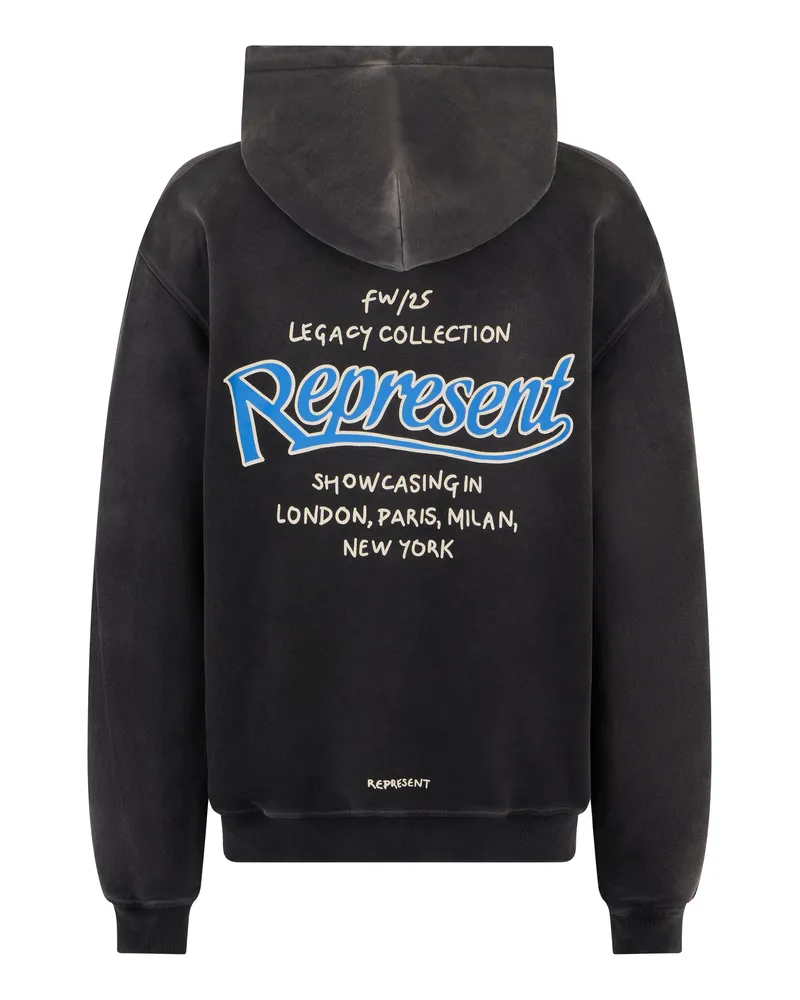 REPRESENT Men's Hooded Sweatshirt Grey Cotton Jumpers Sweater Gray